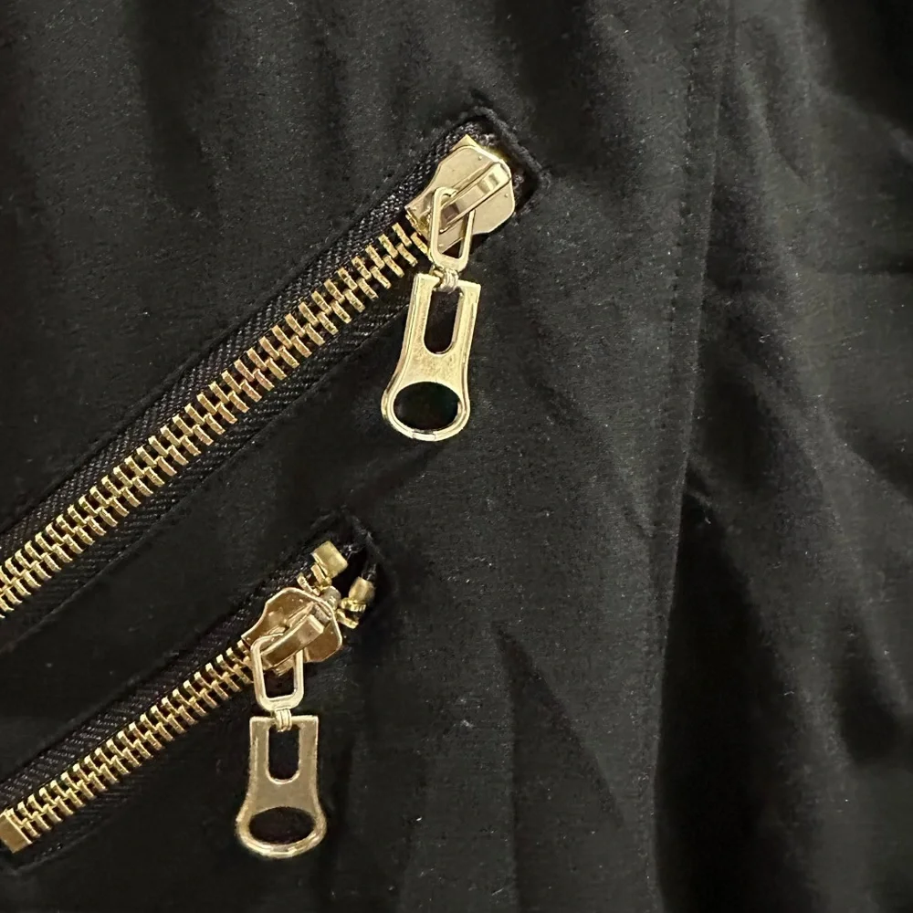 Calvin Klein Black Midi Dress with Gold Zippers - Picture 7 of 7
